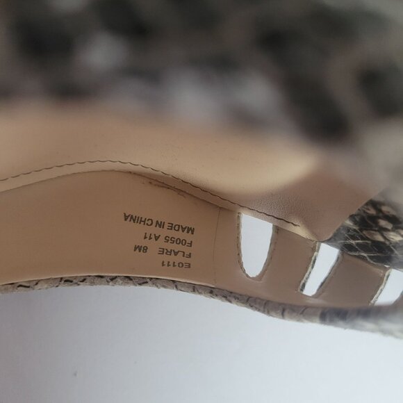 Calvin Klein Snake Print Peep Toe Wedges Size 8M - Picture 5 of 8